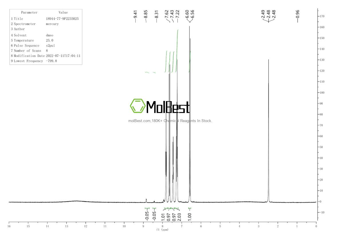 Physical sample testing spectrum (NMR) of 18944-77-9