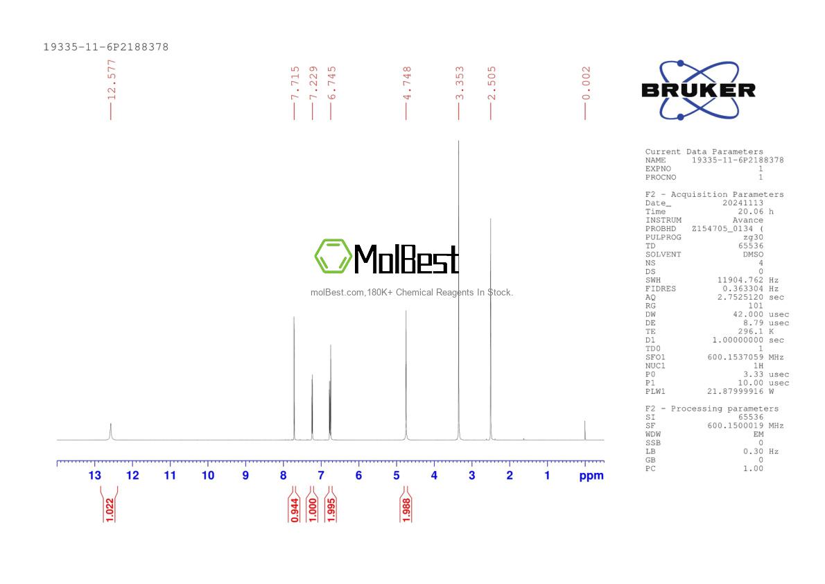 Physical sample testing spectrum (NMR) of 19335-11-6
