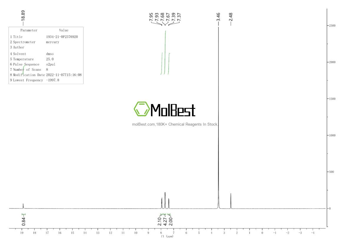 Espectro de prueba de muestra física (RMN) de 1934-21-0