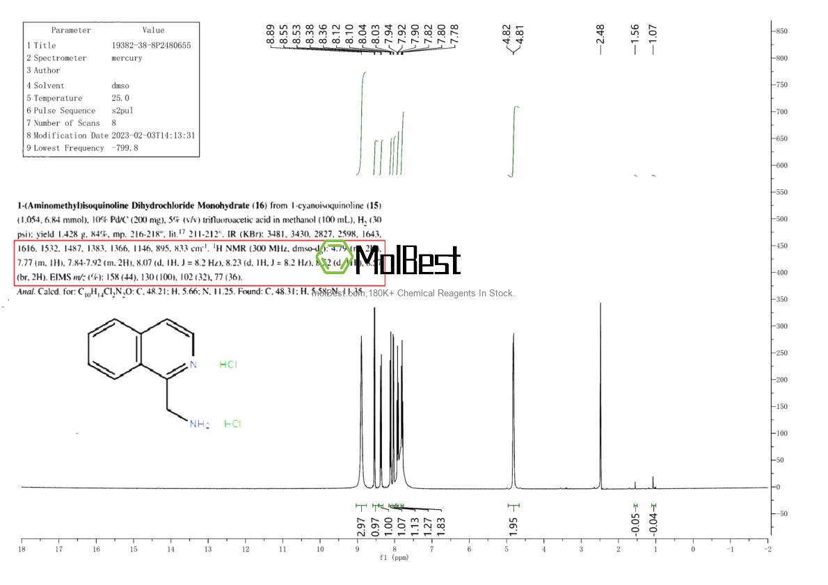 19382-38-8 fiziksel numune test spektrumu (NMR)