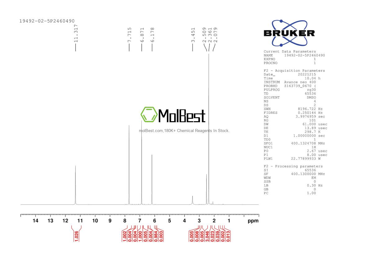 Physical sample testing spectrum (NMR) of 19492-02-5