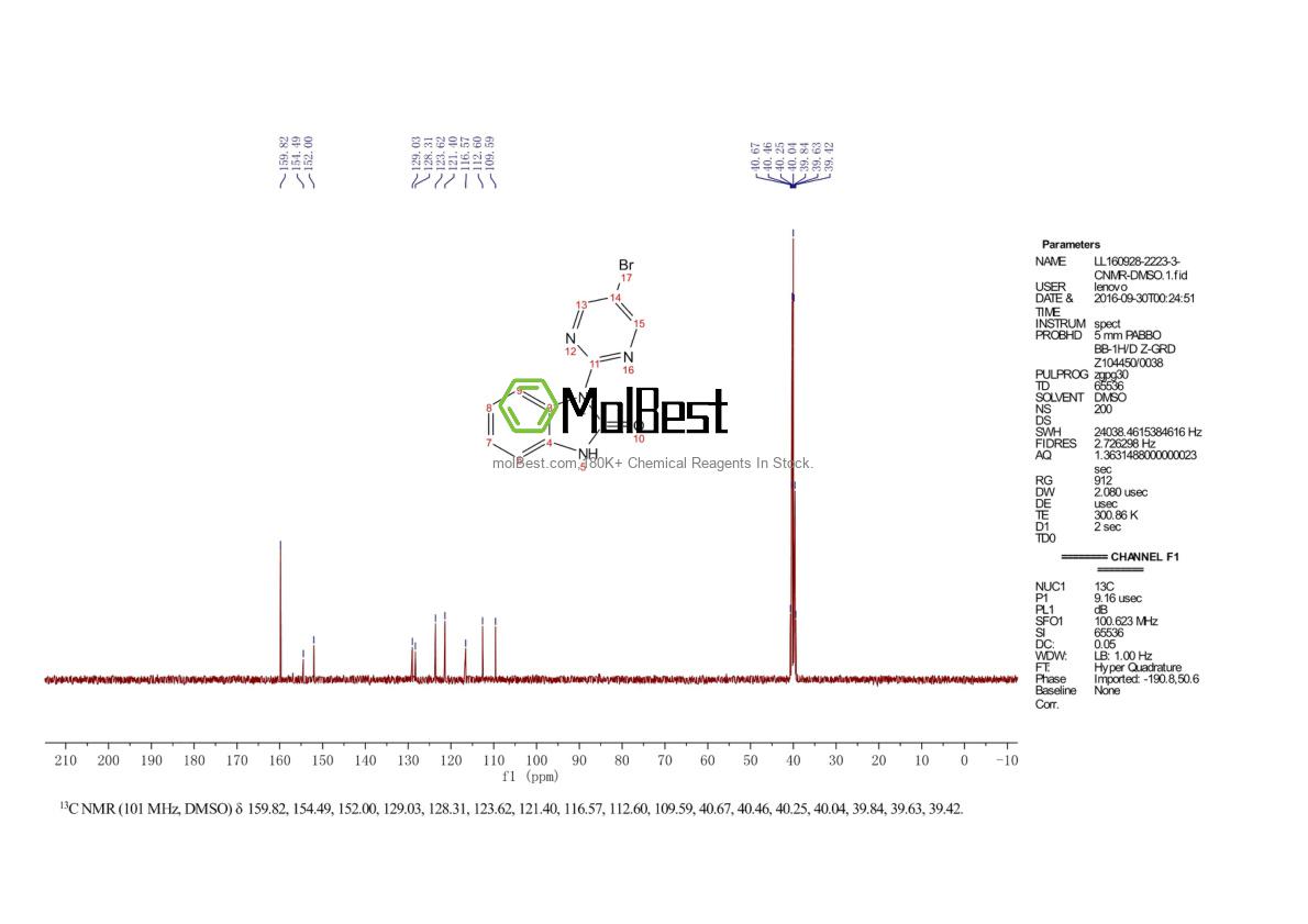 Physical sample testing spectrum (NMR) of 1956309-69-5