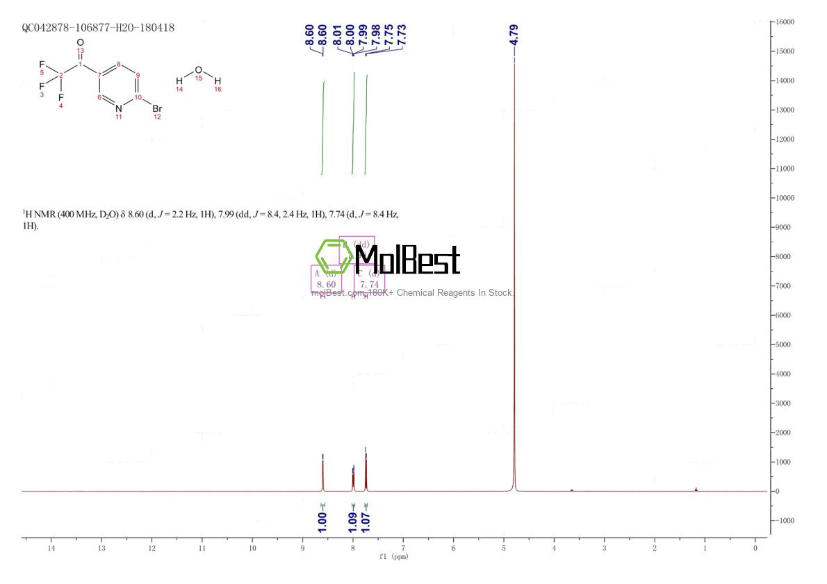 Physical sample testing spectrum (NMR) of 1956366-86-1