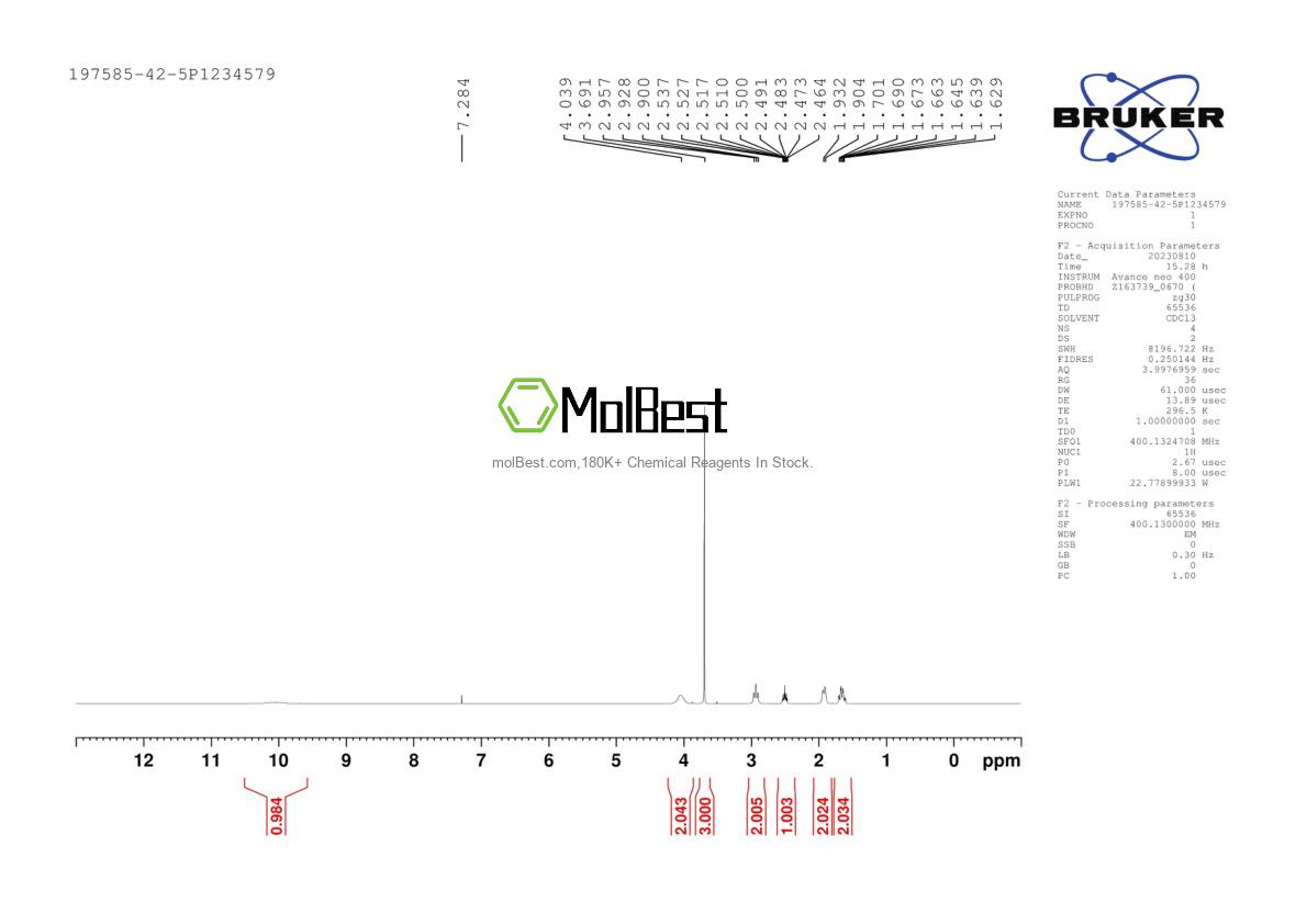 Physical sample testing spectrum (NMR) of 197585-42-5