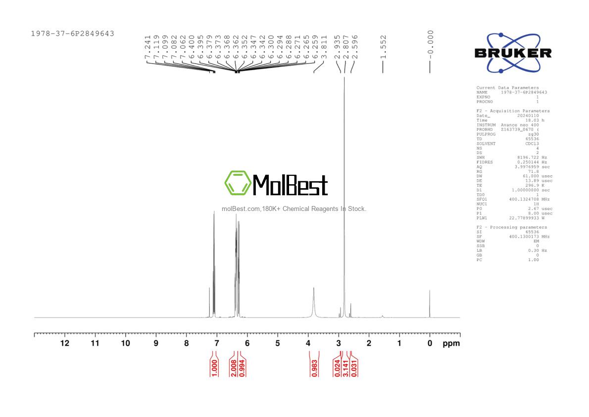 Physical sample testing spectrum (NMR) of 1978-37-6