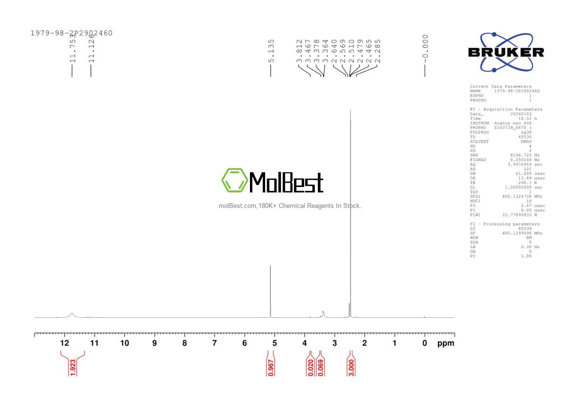 Physical sample testing spectrum (NMR) of 1979-98-2