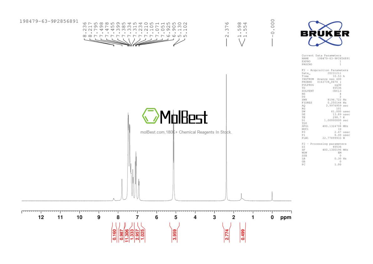 Spektrum pengujian sampel fisik (NMR) 198479-63-9