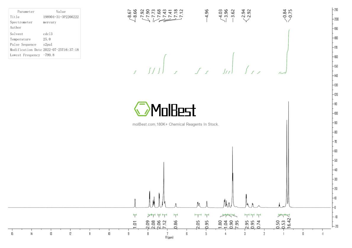 Physical sample testing spectrum (NMR) of 198904-31-3