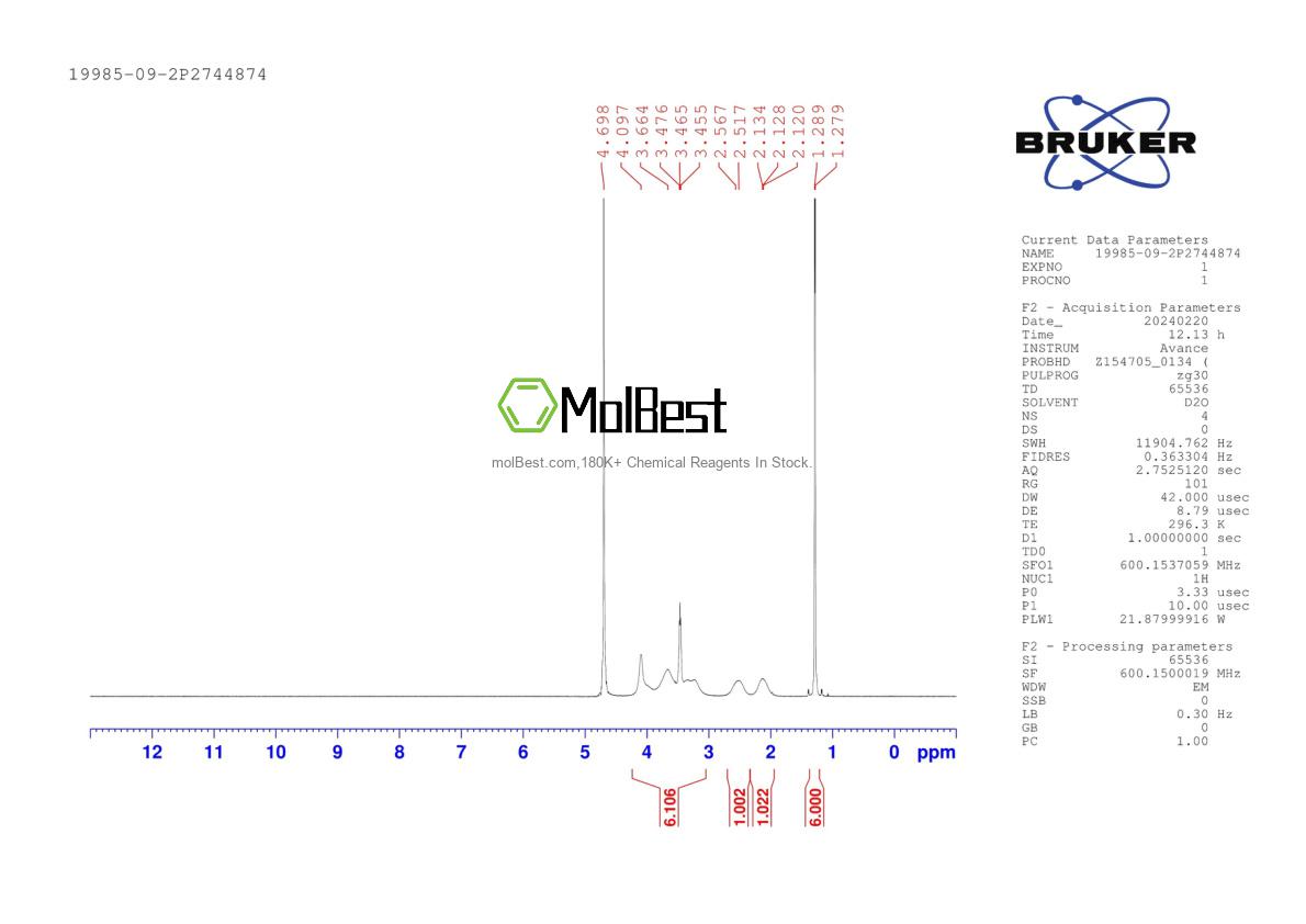 Physical sample testing spectrum (NMR) of 19985-09-2