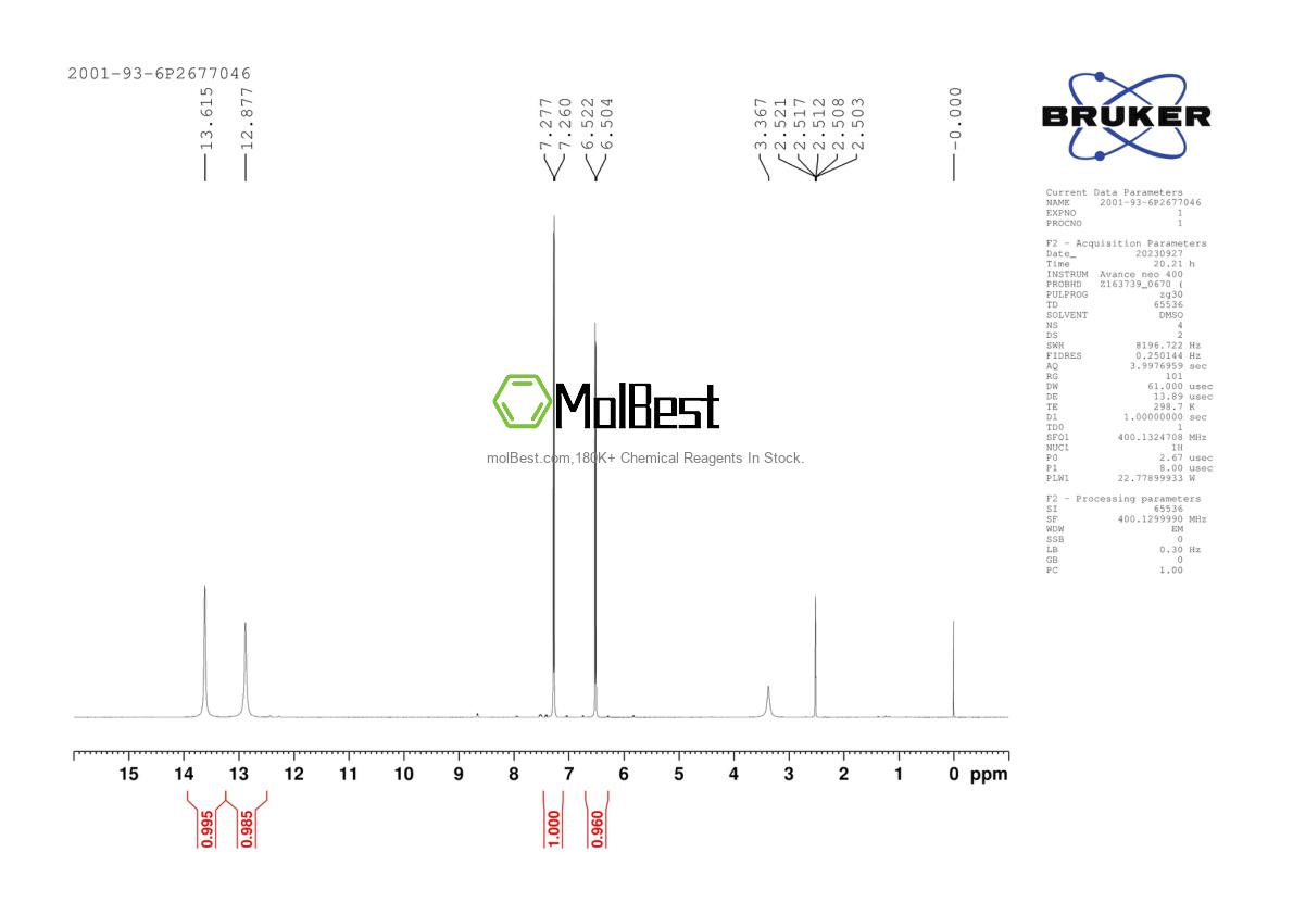 Physical sample testing spectrum (NMR) of 2001-93-6