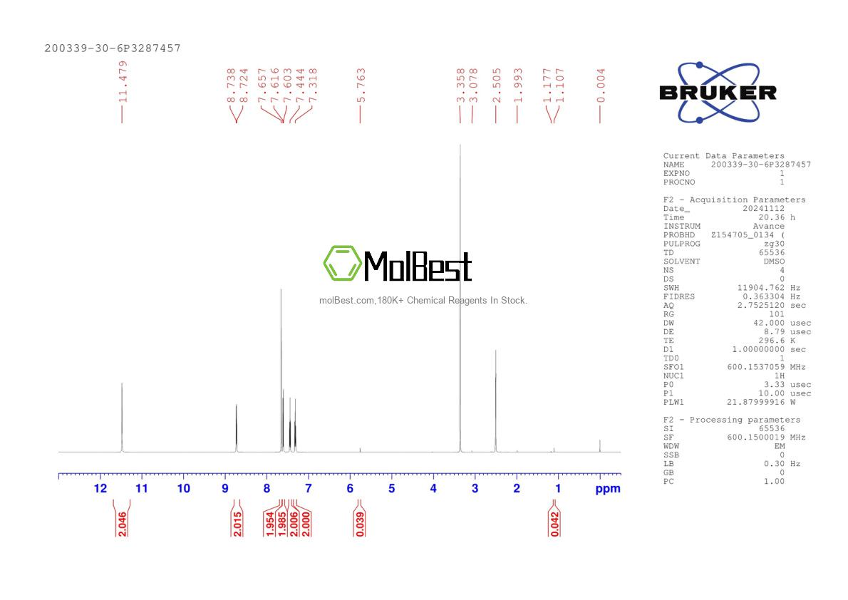 Physical sample testing spectrum (NMR) of 200339-30-6