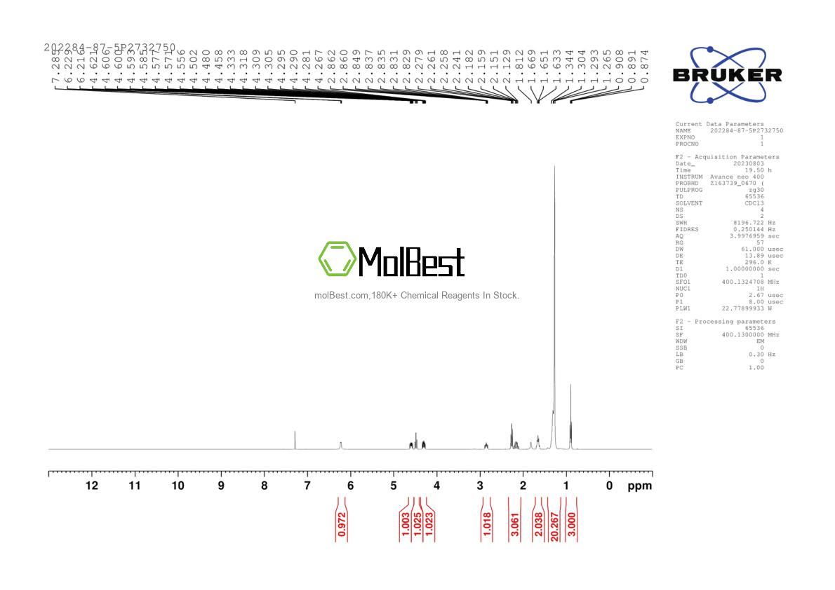 Physical sample testing spectrum (NMR) of 202284-87-5