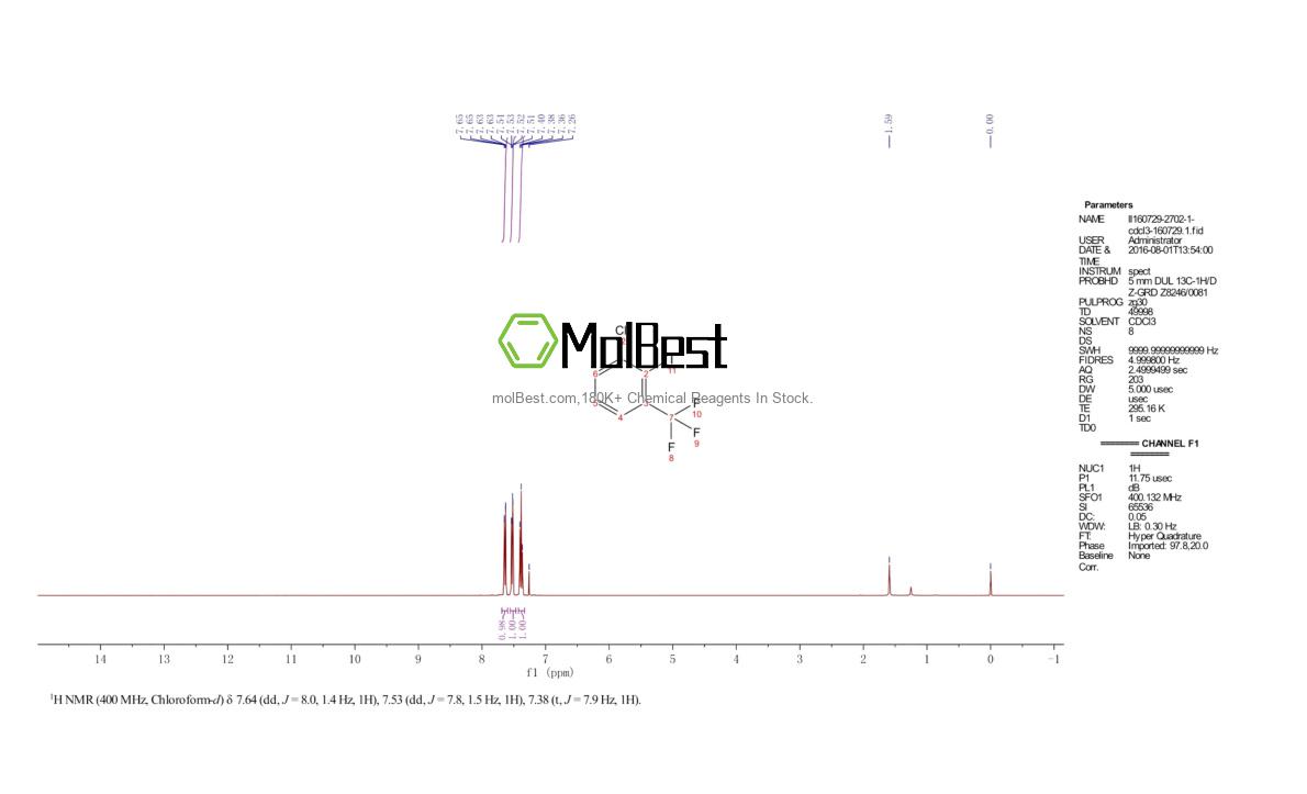 Espectro de teste de amostra física (NMR) de 203626-41-9
