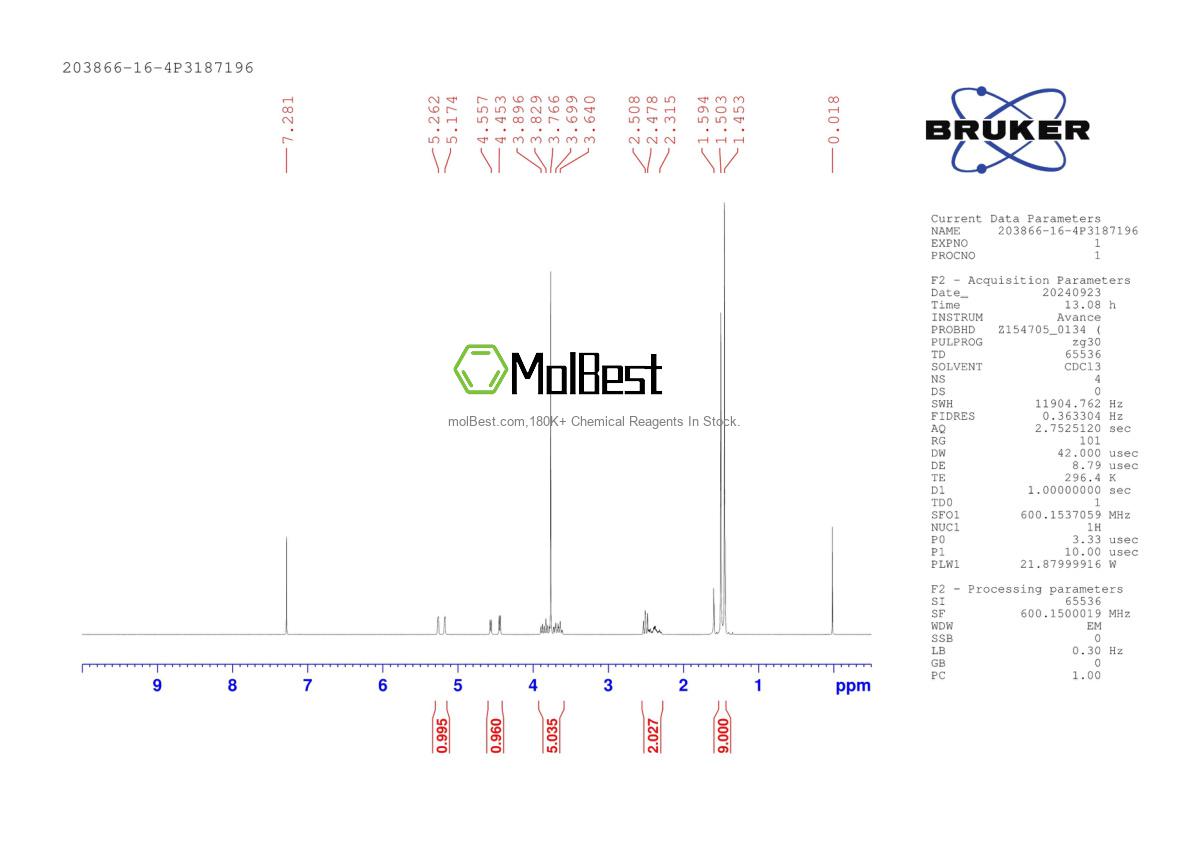 Physical sample testing spectrum (NMR) of 203866-16-4