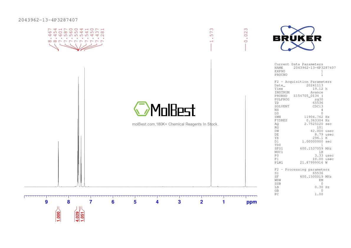 Espectro de teste de amostra física (NMR) de 2043962-13-4