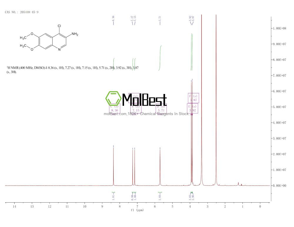 Physical sample testing spectrum (NMR) of 205448-45-9