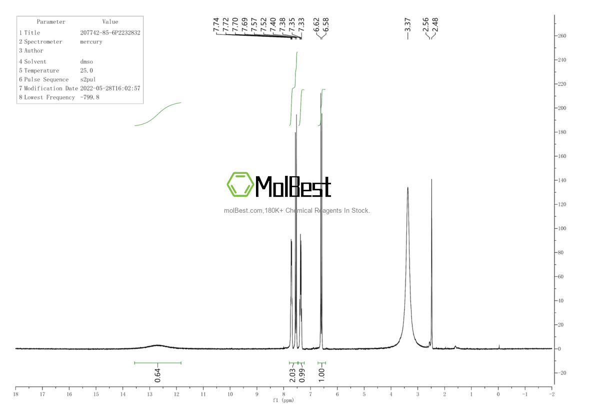207742-85-6 fiziksel numune test spektrumu (NMR)