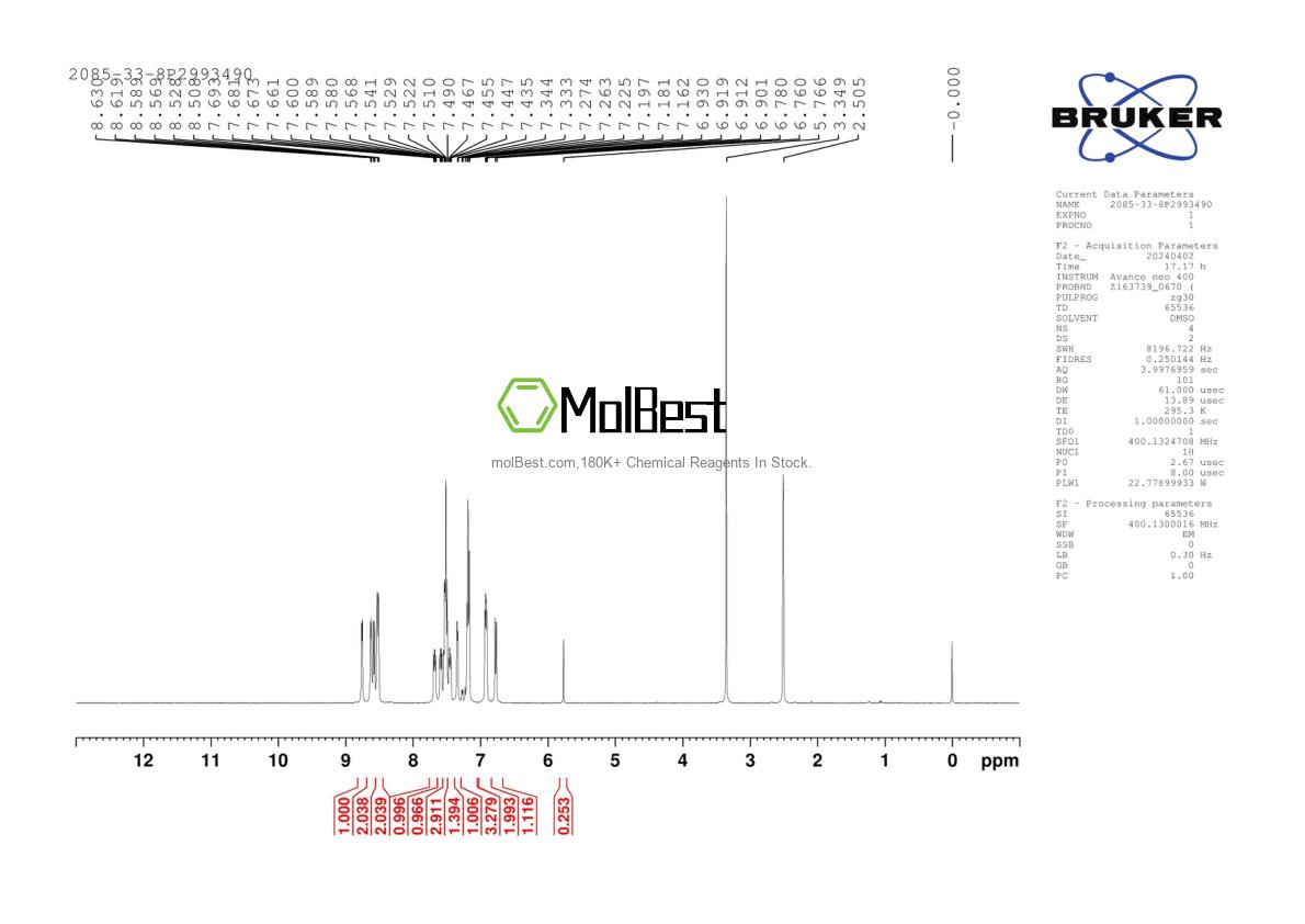 2085-33-8 fiziksel numune test spektrumu (NMR)