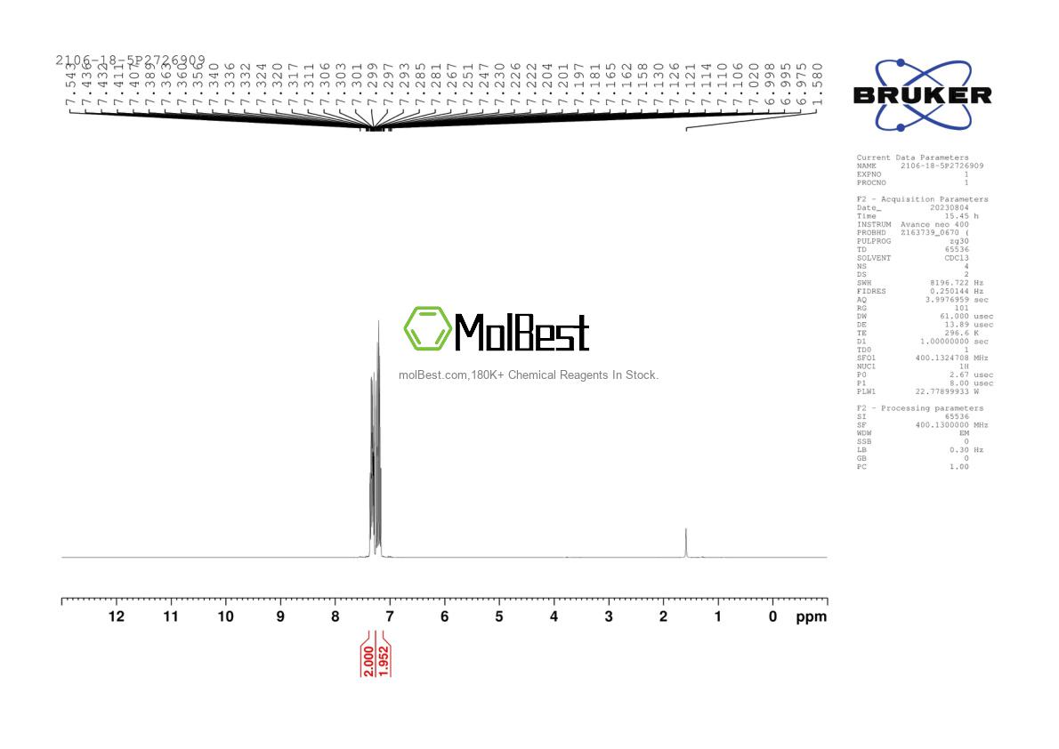 Physical sample testing spectrum (NMR) of 2106-18-5