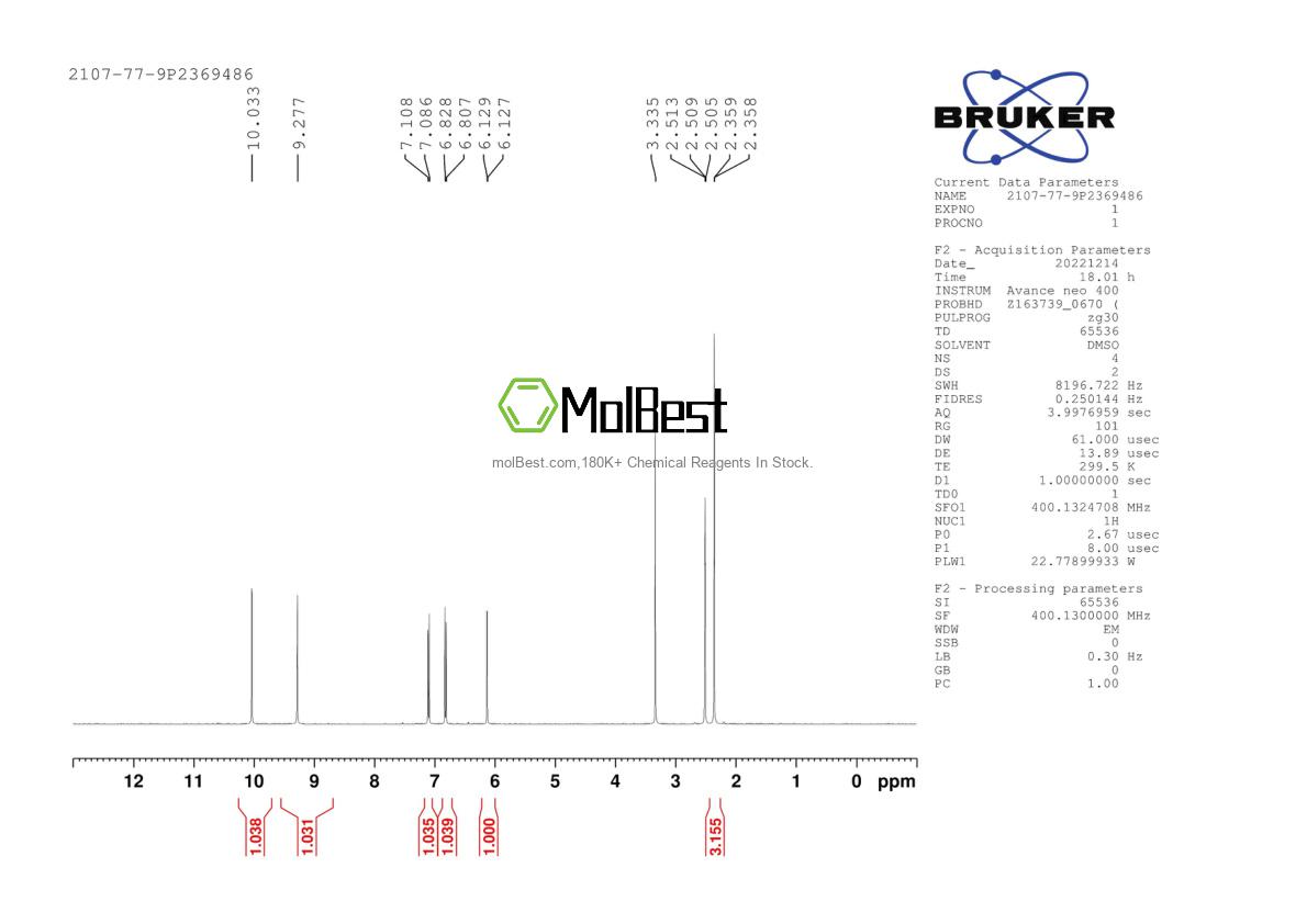 Physical sample testing spectrum (NMR) of 2107-77-9