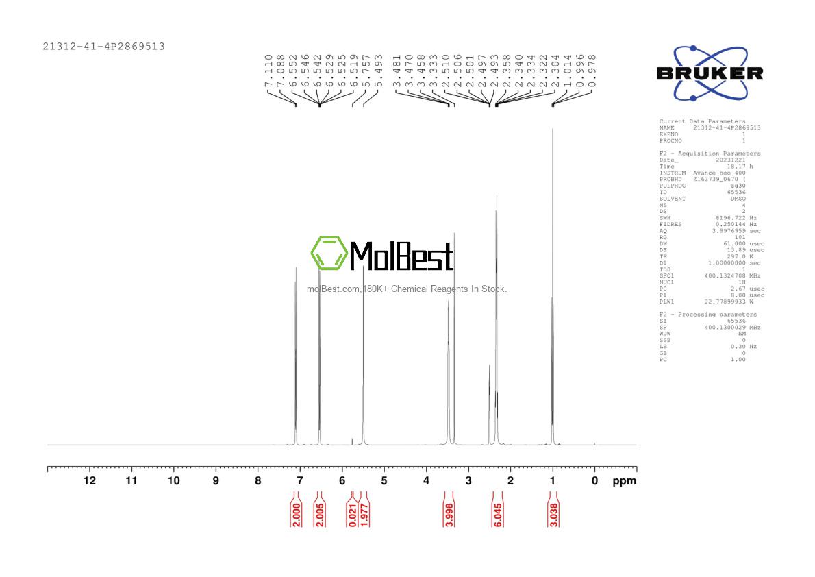 Physical sample testing spectrum (NMR) of 21312-41-4