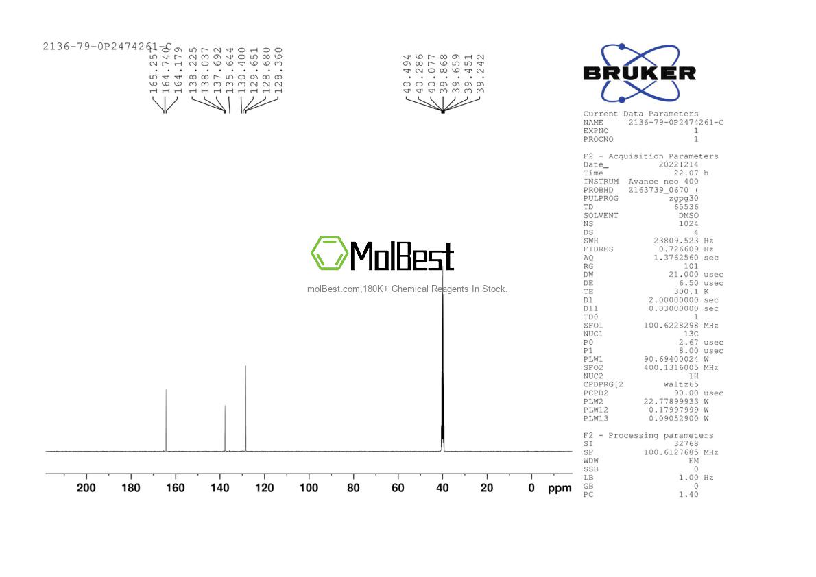 Espectro de teste de amostra física (NMR) de 2136-79-0