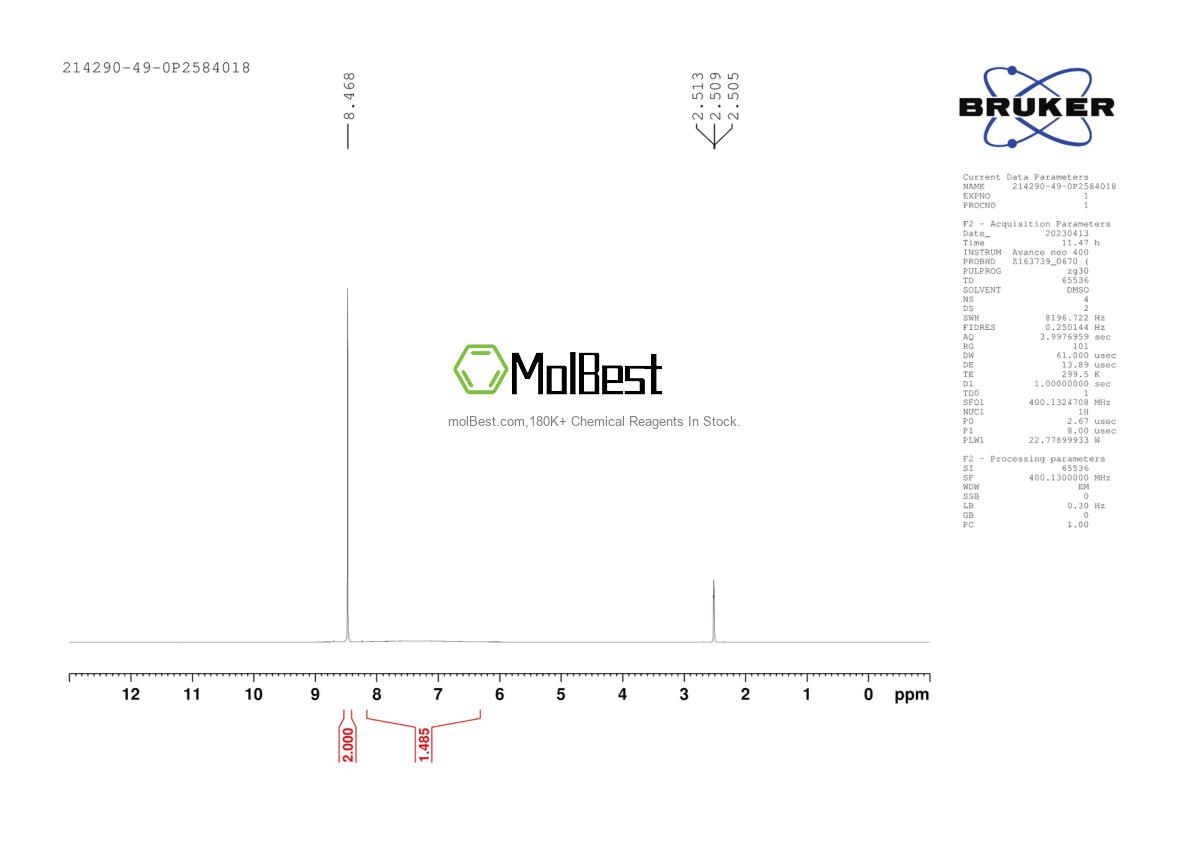 Physical sample testing spectrum (NMR) of 214290-49-0