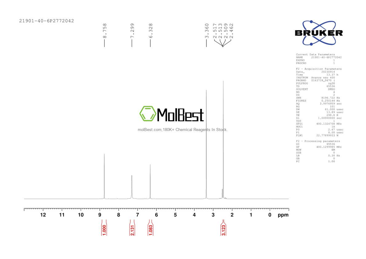 Physical sample testing spectrum (NMR) of 21901-40-6