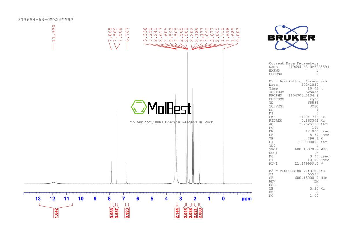 Spektrum pengujian sampel fisik (NMR) 219694-63-0