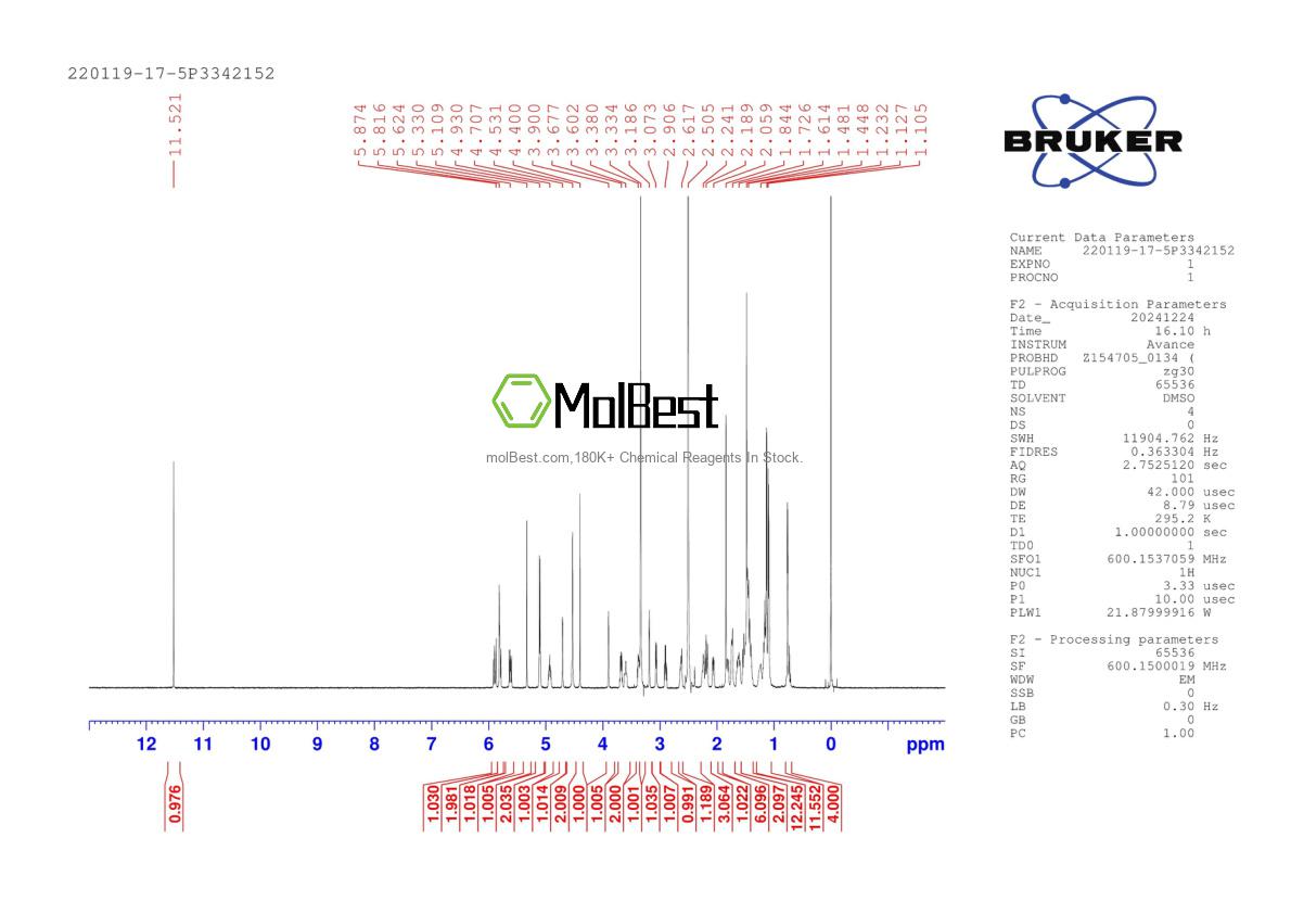 Спектр анализа физического образца (ЯМР) для 220119-17-5