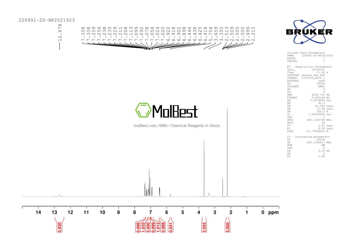 Спектр анализа физического образца (ЯМР) для 220991-20-8