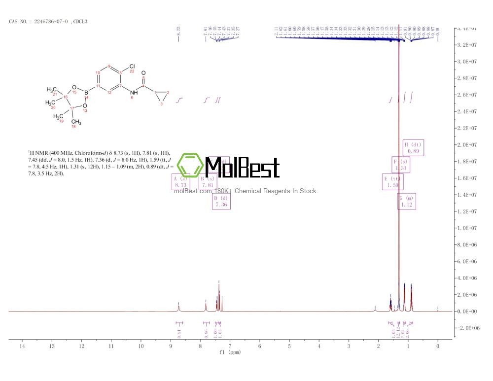 Physical sample testing spectrum (NMR) of 2246786-07-0