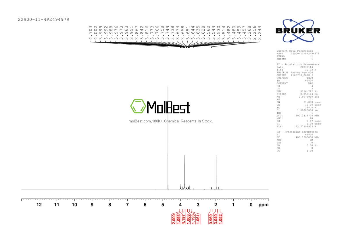 Espectro de prueba de muestra física (RMN) de 22900-11-4