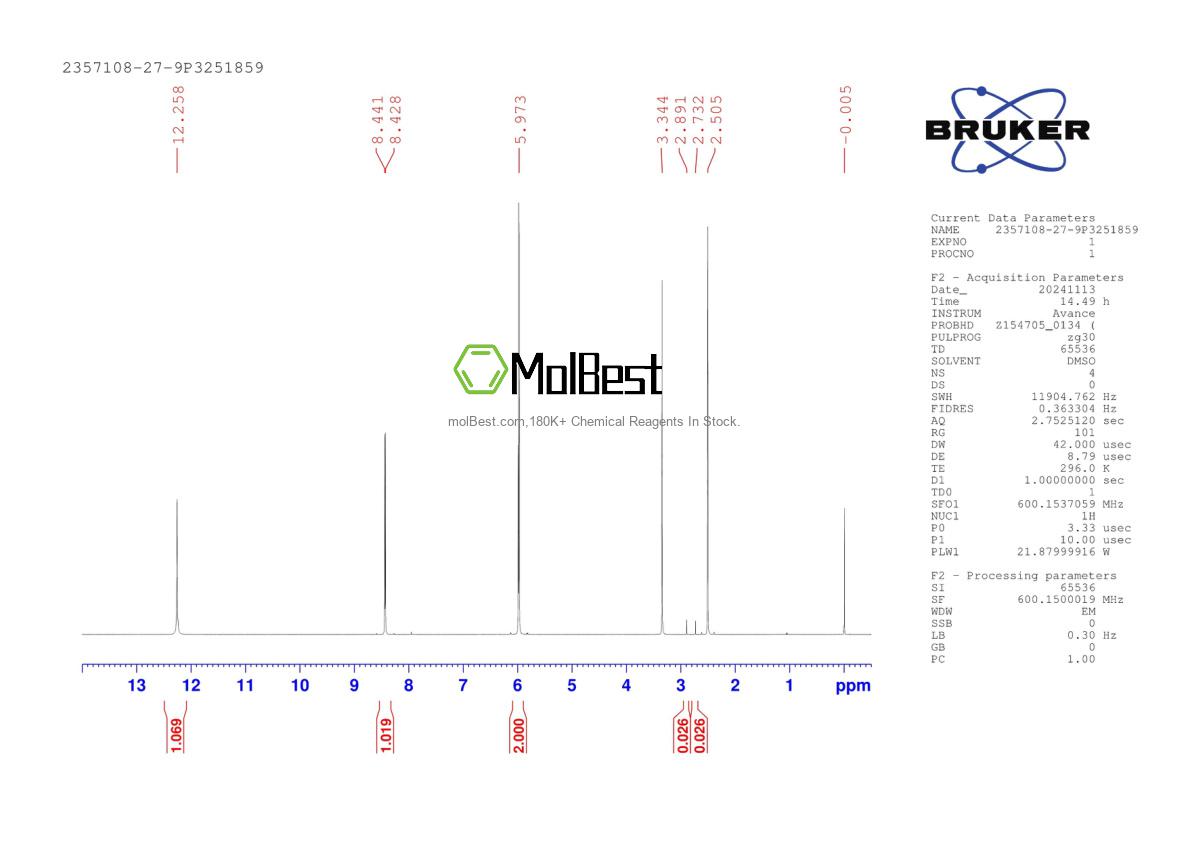 Physical sample testing spectrum (NMR) of 2357108-27-9