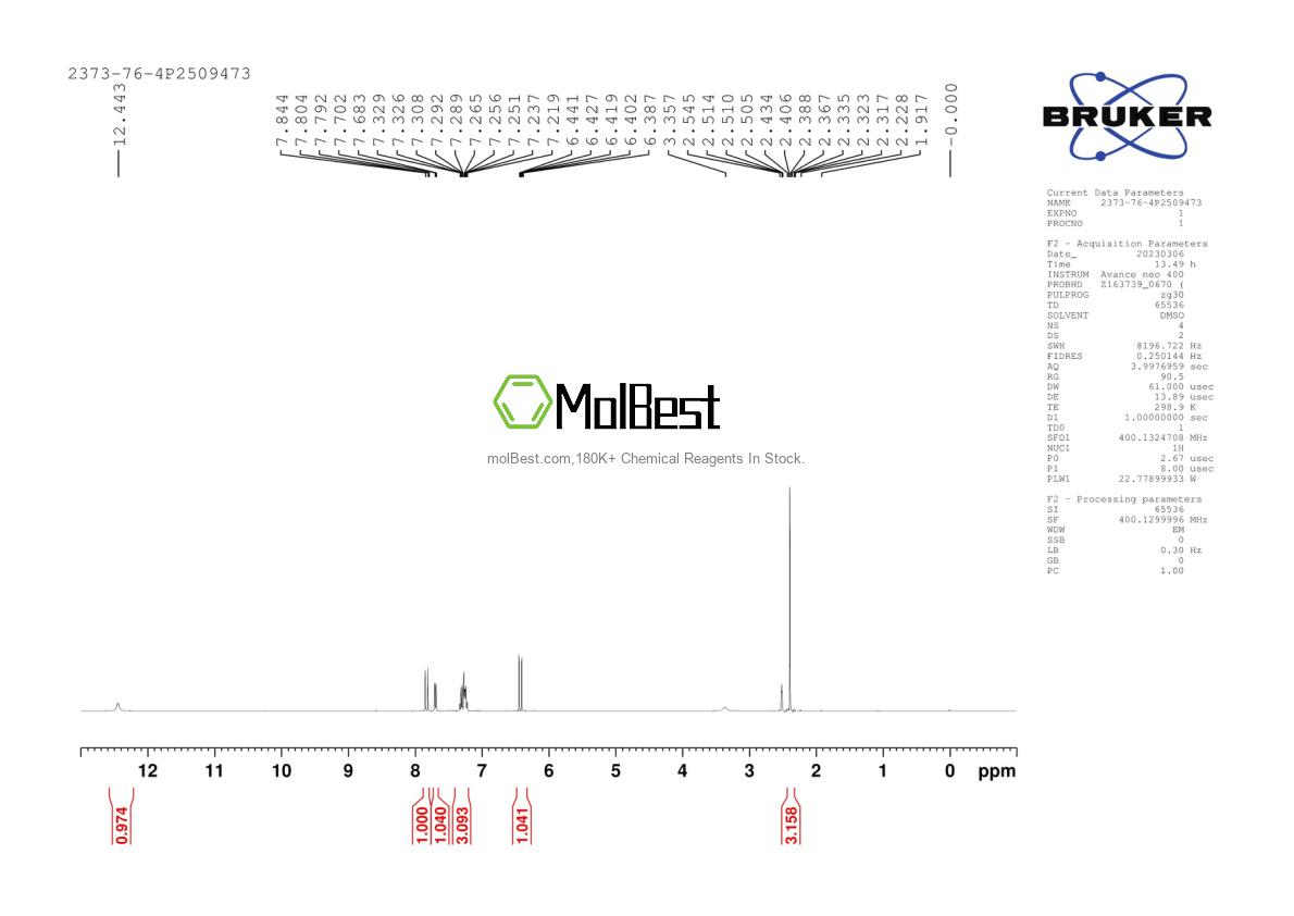 Physical sample testing spectrum (NMR) of 2373-76-4