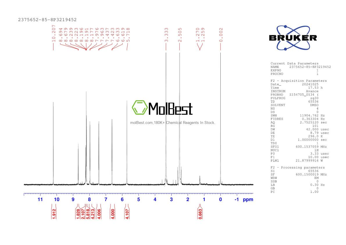 Physical sample testing spectrum (NMR) of 2375652-85-8