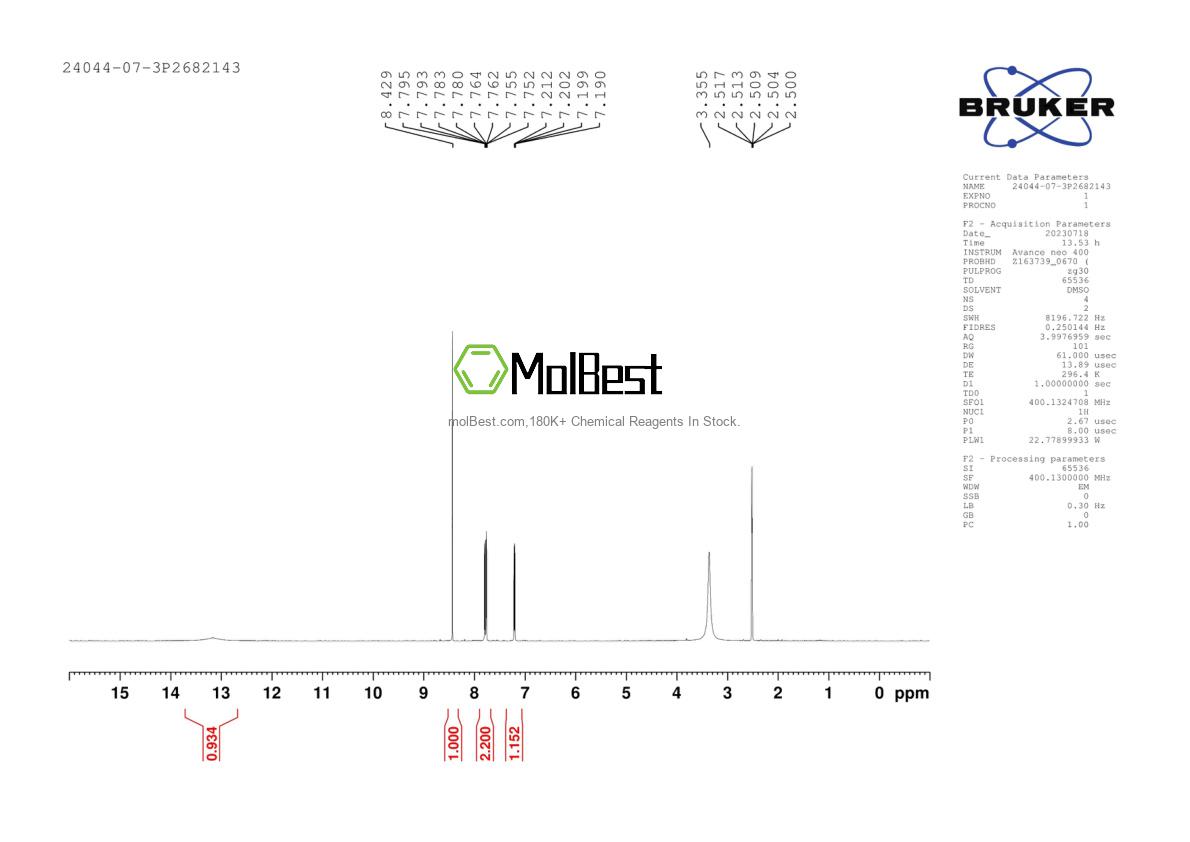 Physical sample testing spectrum (NMR) of 24044-07-3