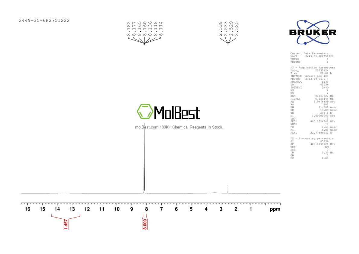 Physical sample testing spectrum (NMR) of 2449-35-6