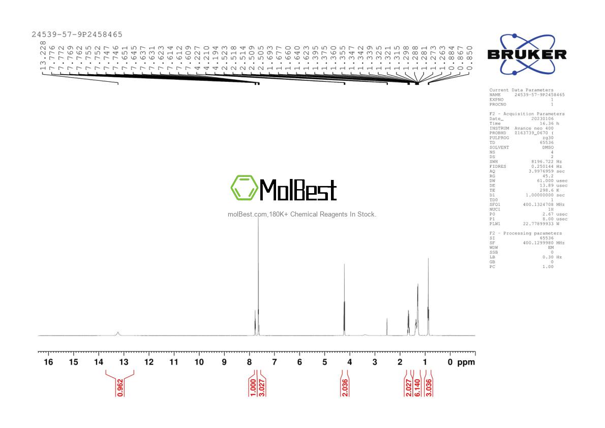 Espectro de teste de amostra física (NMR) de 24539-57-9