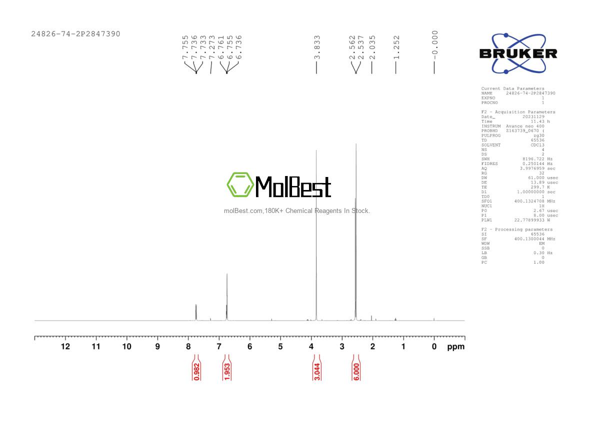 Physical sample testing spectrum (NMR) of 24826-74-2