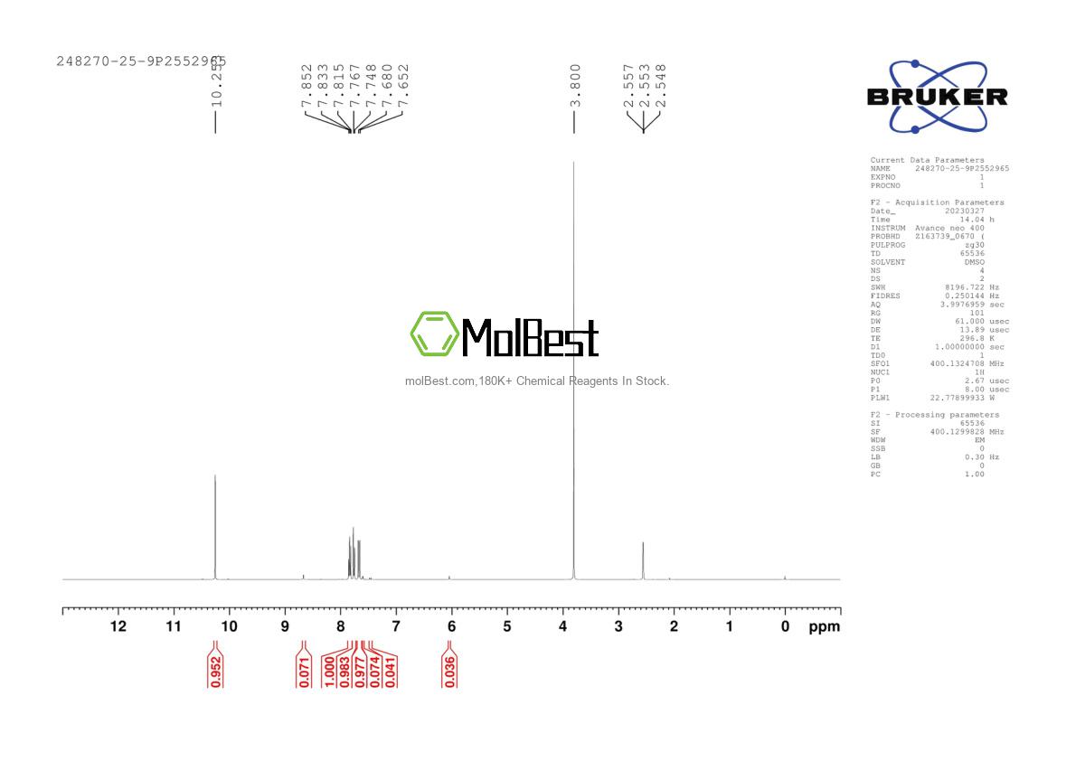 Physical sample testing spectrum (NMR) of 248270-25-9