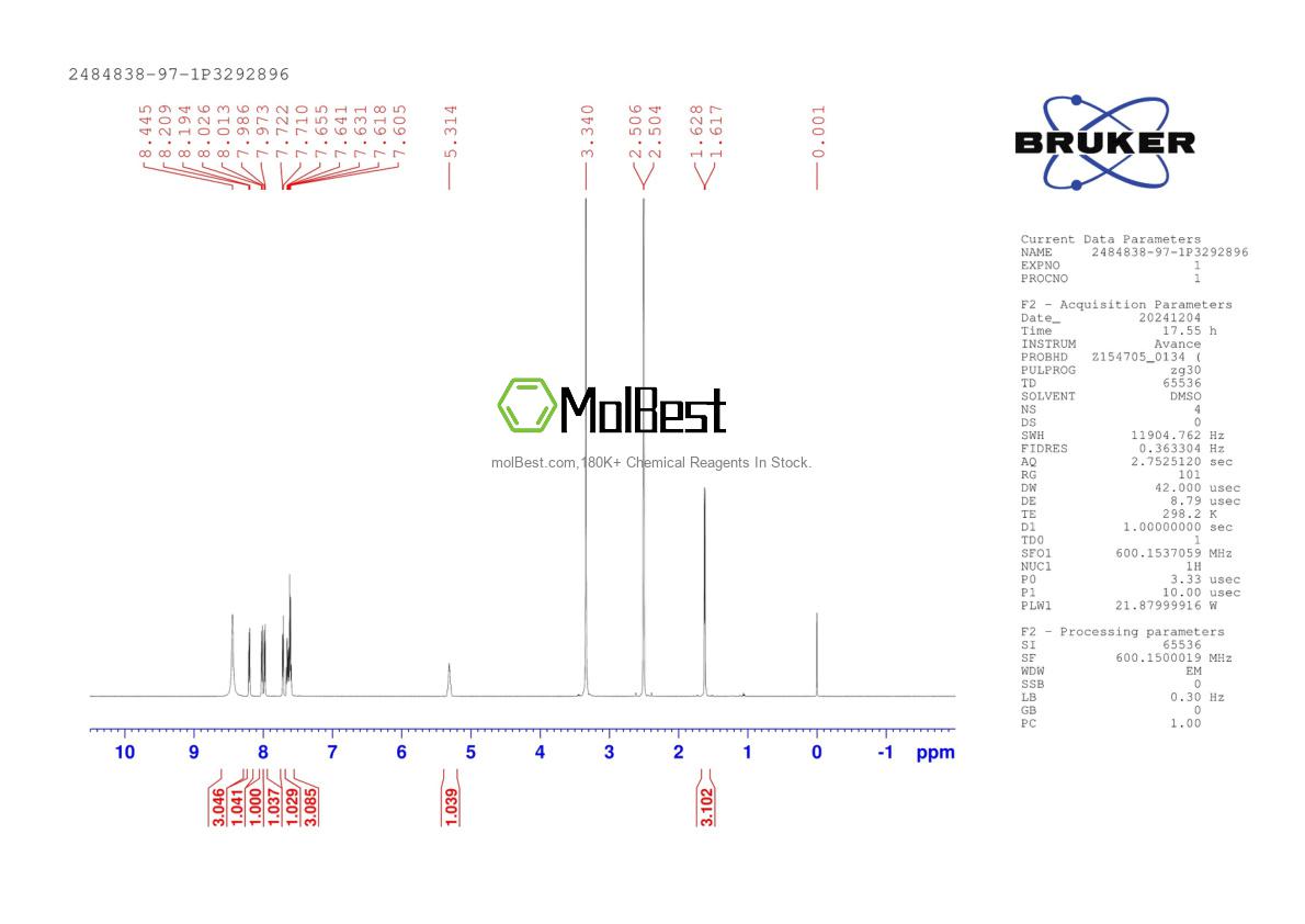 Physical sample testing spectrum (NMR) of 2484838-97-1