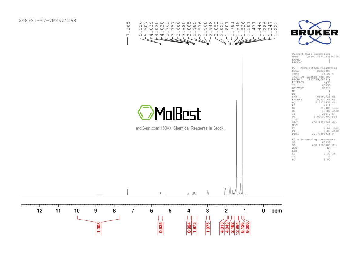 Physical sample testing spectrum (NMR) of 248921-67-7