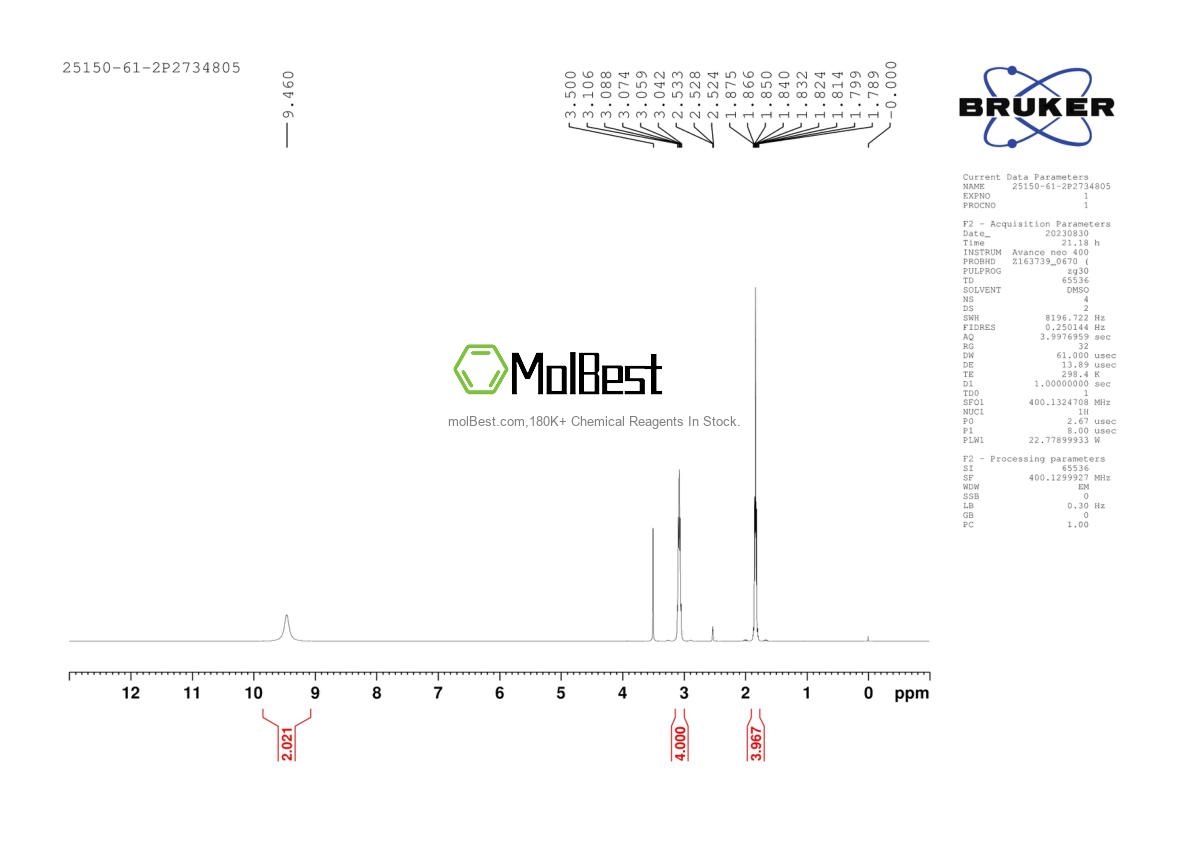 Espectro de teste de amostra física (NMR) de 25150-61-2