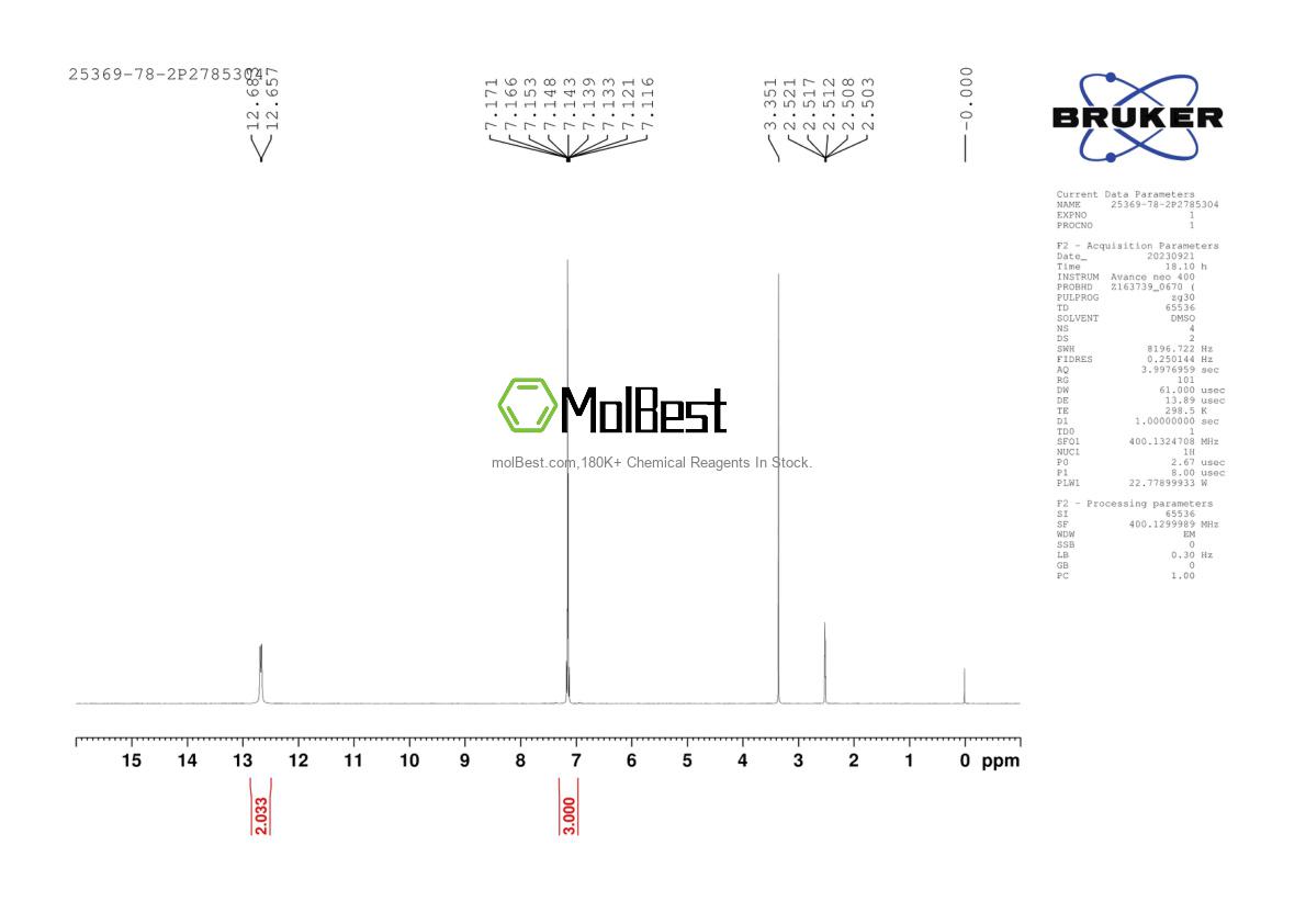 Physical sample testing spectrum (NMR) of 25369-78-2