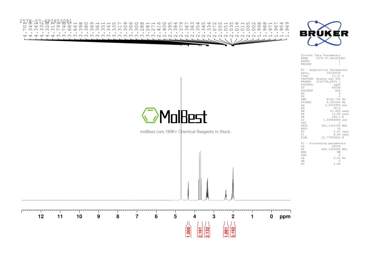 Espectro de teste de amostra física (NMR) de 2578-57-6