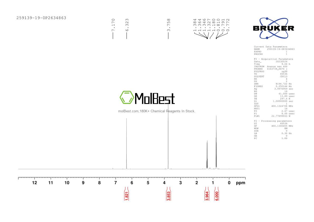 Espectro de teste de amostra física (NMR) de 259139-19-0