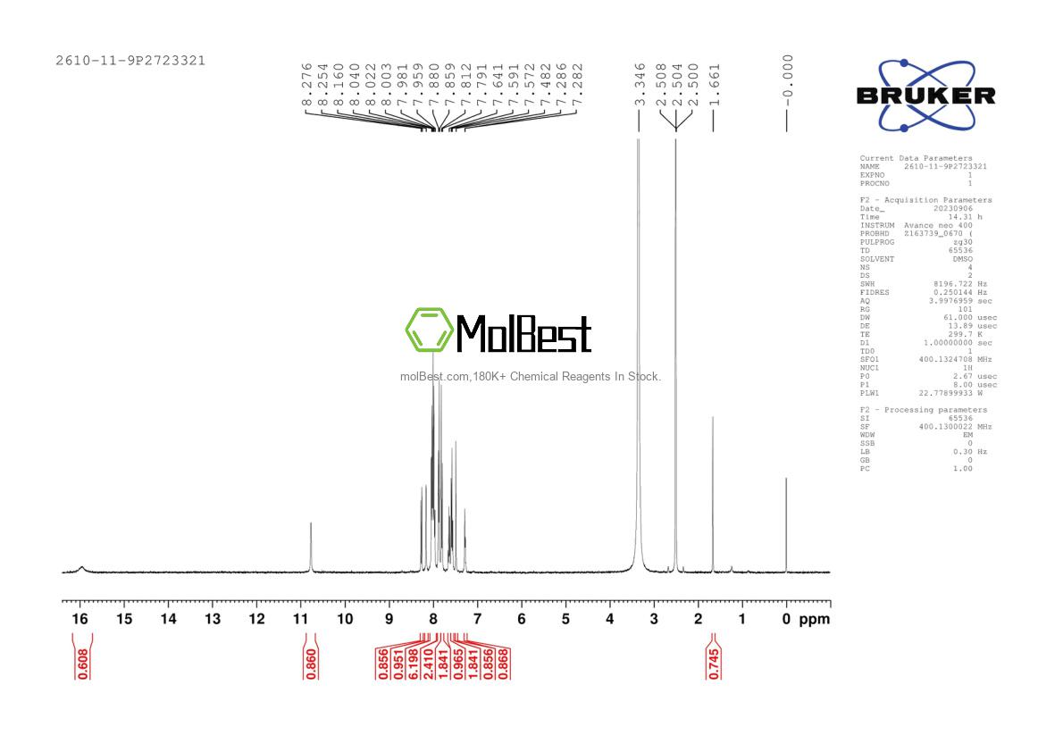 Physical sample testing spectrum (NMR) of 2610-11-9