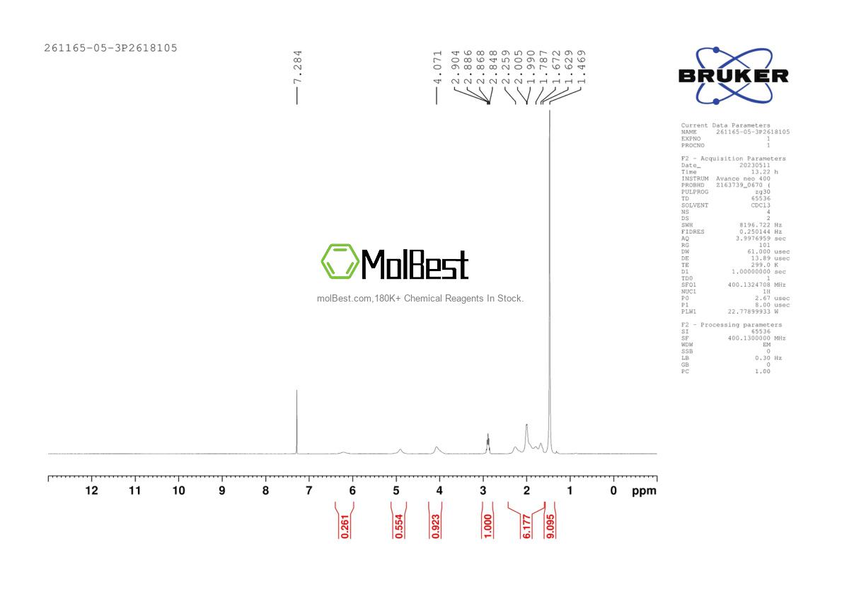 Physical sample testing spectrum (NMR) of 261165-05-3