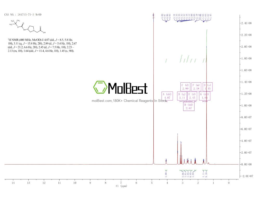 Physical sample testing spectrum (NMR) of 261715-71-3